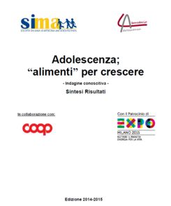 Indagine "Adolescenza "alimenti" per crescere" - 2...