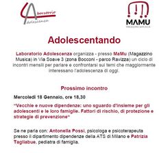 ADOLESCENTANDO - Milano 18 Gennaio 2017