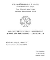 Adolescenti e igiene orale - Tesi di laurea