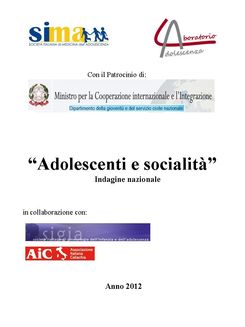 Indagine "Adolescenti e Socialità" - 2012 - NAZION...